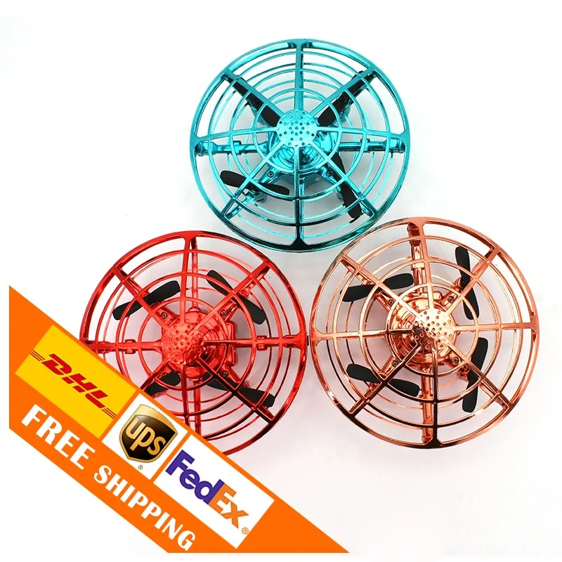 

FREE SHIPPING DROPSHIP 2019 Fashion anti-collision hand gesture mini flying ufo ball induction drone, Red, blue, gold