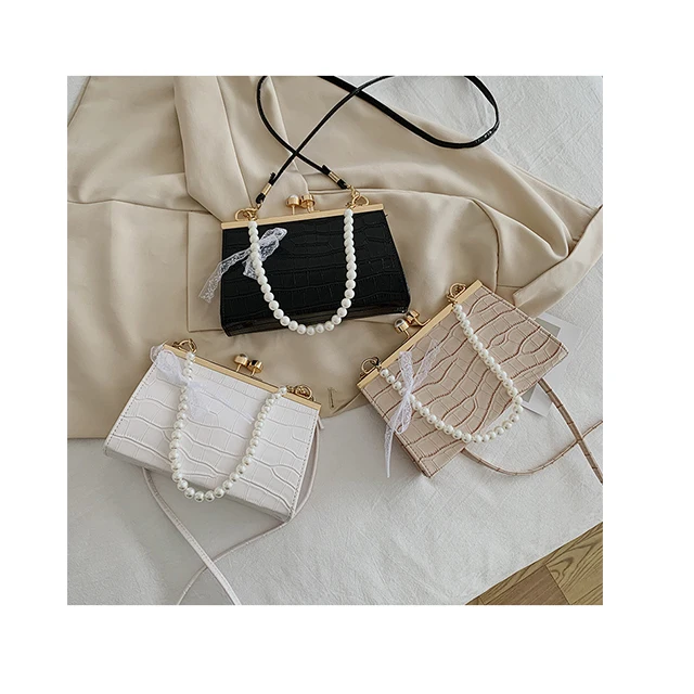 Custom Pearl Clip Handle Chain Bag Leather Crossbody Handbag With Bow Knot Silk Shoulder Tote Bags /, As pitcure
Custom Pearl Clip Handle Chain Bag Leather Crossbody Handbag With Bow Knot Silk Shoulder Tote Bags /, As pitcure