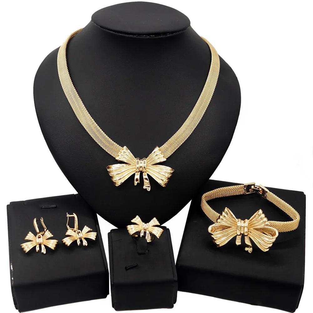 Chain Brazilian Gold Bridal Party Jewelry Set Necklace Bracelet Ring Earrings Wedding Jewelry Sets 24k Gold Plated Jewellery Set
Chain Brazilian Gold Bridal Party Jewelry Set Necklace Bracelet Ring Earrings Wedding Jewelry Sets 24k Gold Plated Jewellery Set