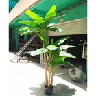 wholesale green banana leaf wedding five star hotel decorations banana tree plastic indoor fake banana bonsai plant