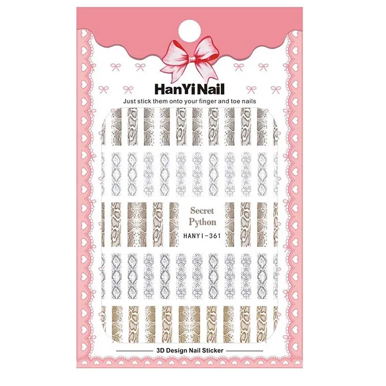 HANYI 361-400 New Korean 3D nail sticker with back glue cartoon bear cat fish god decoration nail sticker for nail art salon, Colorful
HANYI 361-400 New Korean 3D nail sticker with back glue cartoon bear cat fish god decoration nail sticker for nail art salon, Colorful