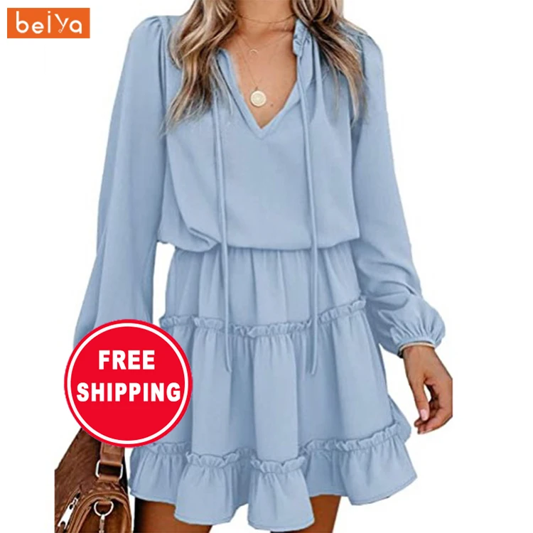 Womens v Neck Lounge Dress Pleated Long Sleeve Puff Sleeve Midi Dress Womens, Wine red, gray, black, sky blue
Womens v Neck Lounge Dress Pleated Long Sleeve Puff Sleeve Midi Dress Womens, Wine red, gray, black, sky blue