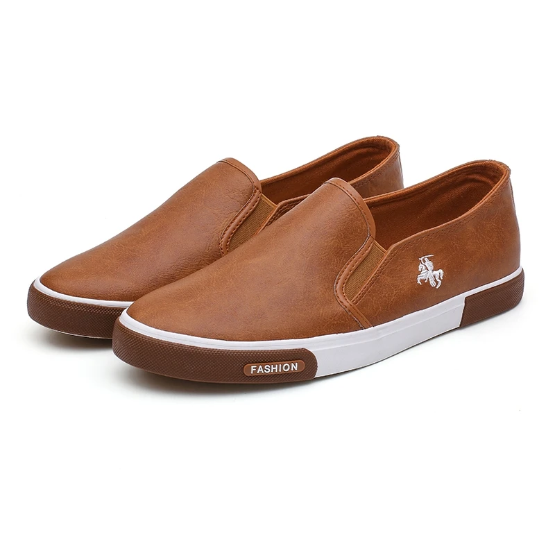 Hot selling PU leather customized stock not lace-up men casual shoes, Black white khaki
Hot selling PU leather customized stock not lace-up men casual shoes, Black white khaki