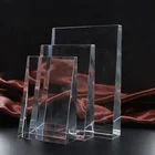 Wholesale blank K9 Beveled crystal glass trophy Custom logo photo for business gift souvenirs