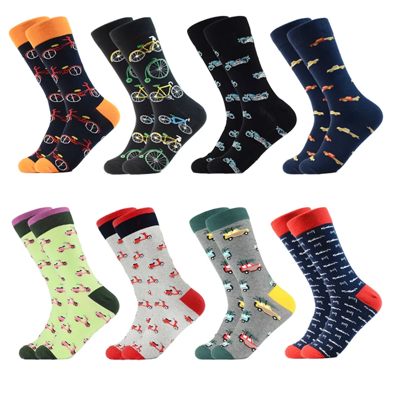 Men Happy Cotton Socks Transportation Design Crew Sock Bicycle Motorcycle Car Helicopter Male Custom Skateboard Socks, Custom color
Men Happy Cotton Socks Transportation Design Crew Sock Bicycle Motorcycle Car Helicopter Male Custom Skateboard Socks, Custom color