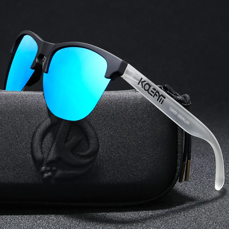 

KDEAM 2020 Newest Half Frame Glasses Colorful Lens Sunglasses TR90 polarized UV400 frog sunshades with OEM, 5 colors
