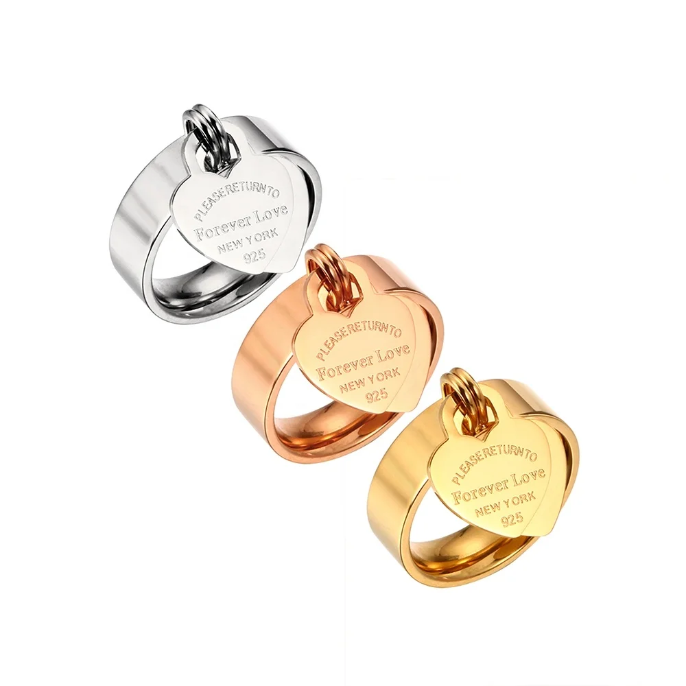 High Quality Stainless Steel Rose Gold Silver Gold Color Love Ring For Women Engraved Big Heart Forever Love Charm Ring, Gold/silver/rose gold
High Quality Stainless Steel Rose Gold Silver Gold Color Love Ring For Women Engraved Big Heart Forever Love Charm Ring, Gold/silver/rose gold
