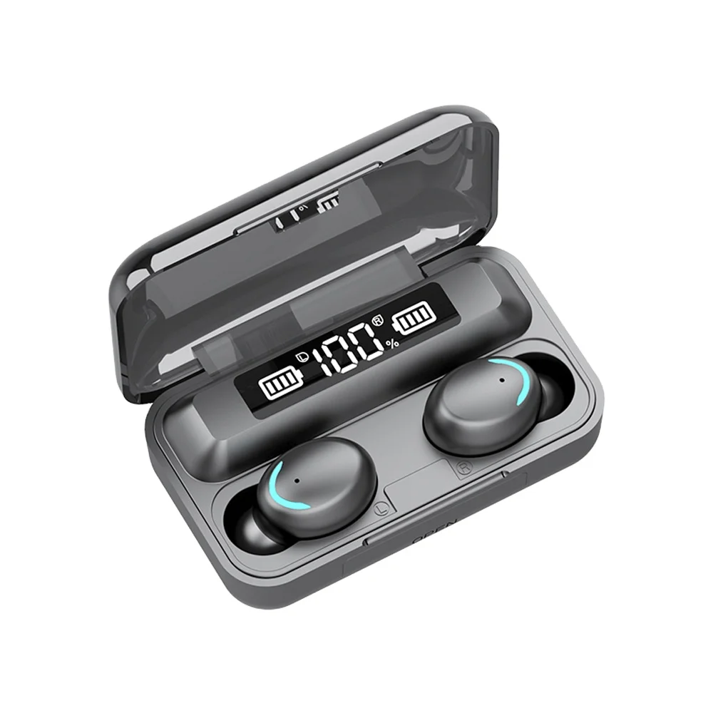 TWS Blue tooth 5.0 wireless touch headset, stereo sports gaming headset, LED display and power bank
TWS Blue tooth 5.0 wireless touch headset, stereo sports gaming headset, LED display and power bank