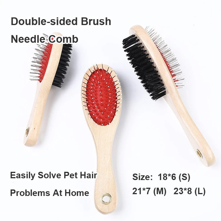 Wholesale Multifunction Double-sided Cat Hair Massage Brush Pet Dog Grooming Wood Slicker Brush, Wood color
Wholesale Multifunction Double-sided Cat Hair Massage Brush Pet Dog Grooming Wood Slicker Brush, Wood color