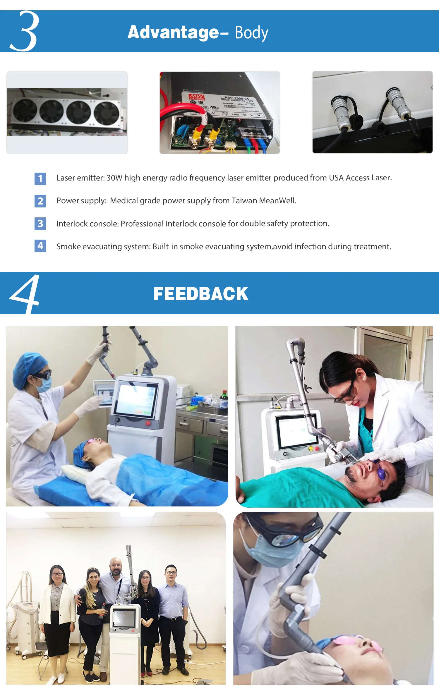 Professional 10600nm Erbium Yag Laser E- Matrix CO2 Fractional Laser Vaginal Tightening Machine