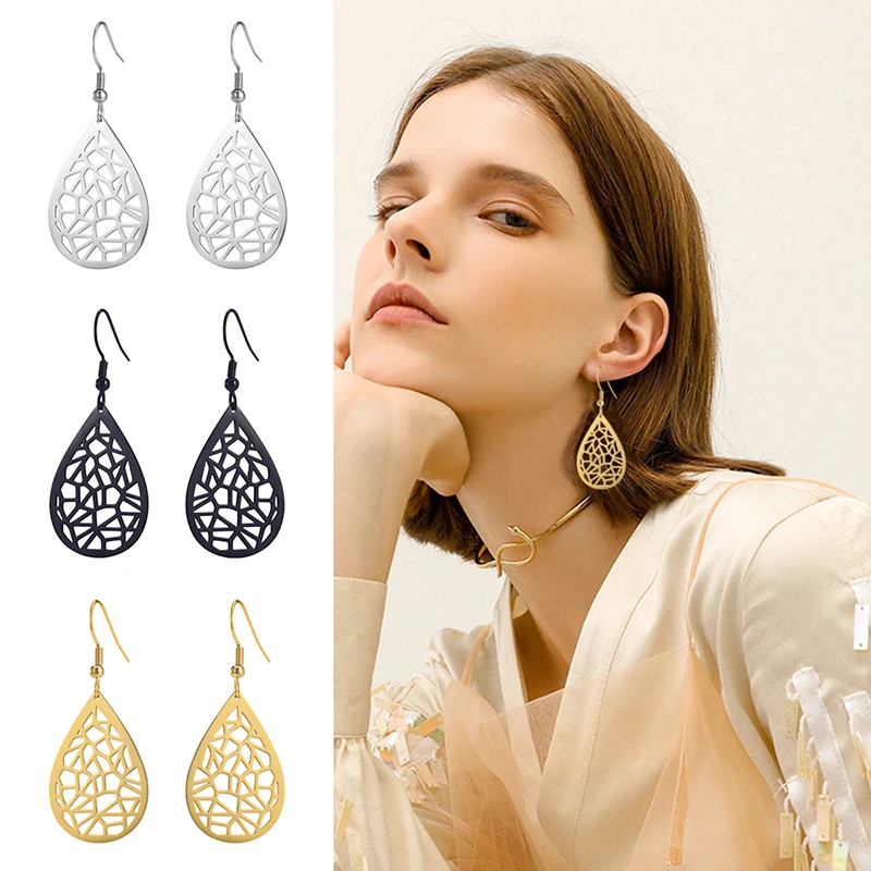 New Simple Elegant Stainless Steel Leaf Dangle Earrings For Women Boho Statement Long Earrings Wedding Jewelry Party Gift, Steel color, gold, black
New Simple Elegant Stainless Steel Leaf Dangle Earrings For Women Boho Statement Long Earrings Wedding Jewelry Party Gift, Steel color, gold, black