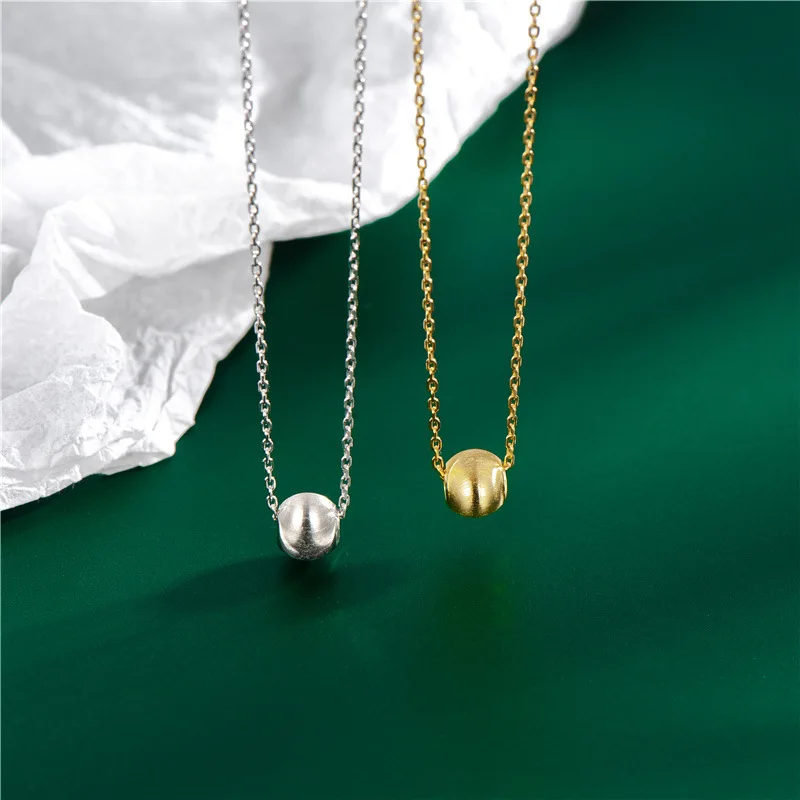 Women Jewelry Gold Silver 925 Sterling Silver Bead Ball Pendant Necklace Simple Round S925 Silver Necklace for Women Girls
Women Jewelry Gold Silver 925 Sterling Silver Bead Ball Pendant Necklace Simple Round S925 Silver Necklace for Women Girls