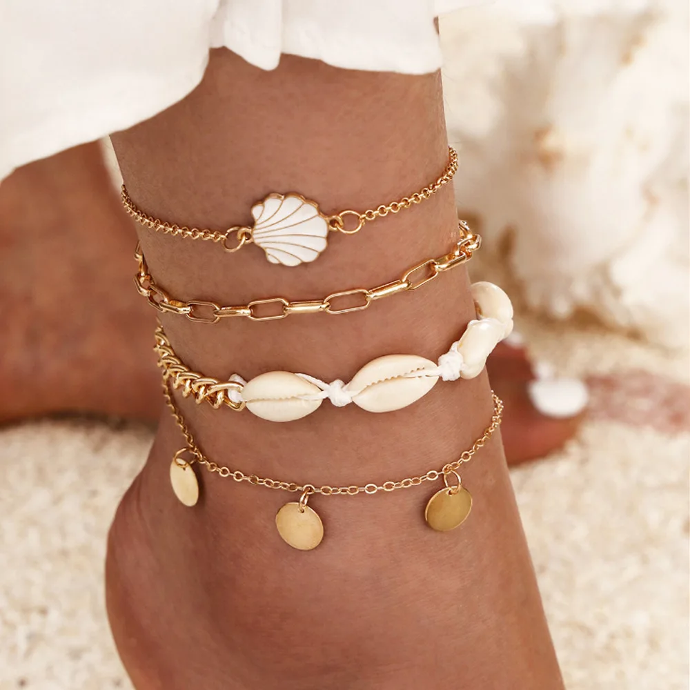 

Fashion Anklets for Women Foot Accessories Ankle Bracelet Shell Charm Summer Beach Barefoot Sandals Anklet
