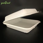 Y22 disposable corn starch biodegradable sugarcane bagasse takeaway fast food packaging lunch box clamshell