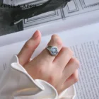 Engagement Silver Rings Design Sterling Silver 925 Face Design Simple Rings
