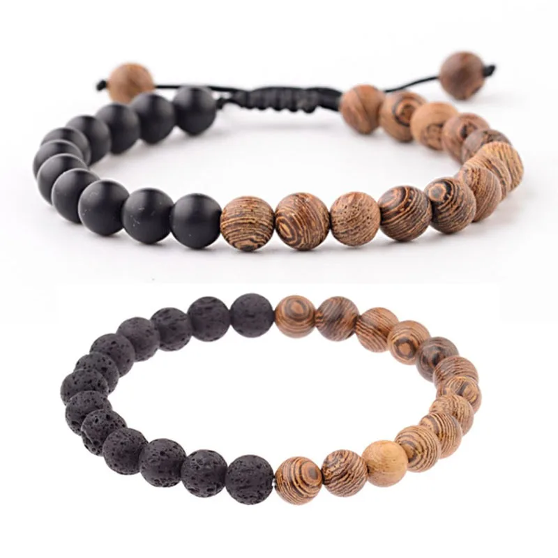 Two-color Wooden Bead Bracelet Adjustable Geometric Round Lava Stone Natural Stone Beaded Bracelet Unisex
Two-color Wooden Bead Bracelet Adjustable Geometric Round Lava Stone Natural Stone Beaded Bracelet Unisex