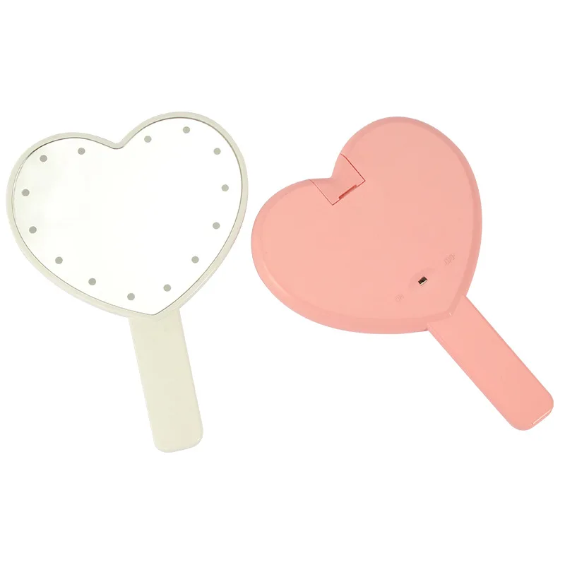 Hot selling heart shape custom hand mirror makeup led makeup mirror with light, Different colors
Hot selling heart shape custom hand mirror makeup led makeup mirror with light, Different colors
