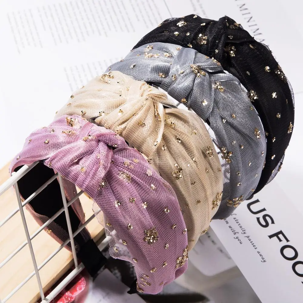 Elegant Wide Women Hair Accessories Korean Cloth Mesh Tie Knot Headbands Blingbling Gold Foil Bowknot Hairband, Picture
Elegant Wide Women Hair Accessories Korean Cloth Mesh Tie Knot Headbands Blingbling Gold Foil Bowknot Hairband, Picture