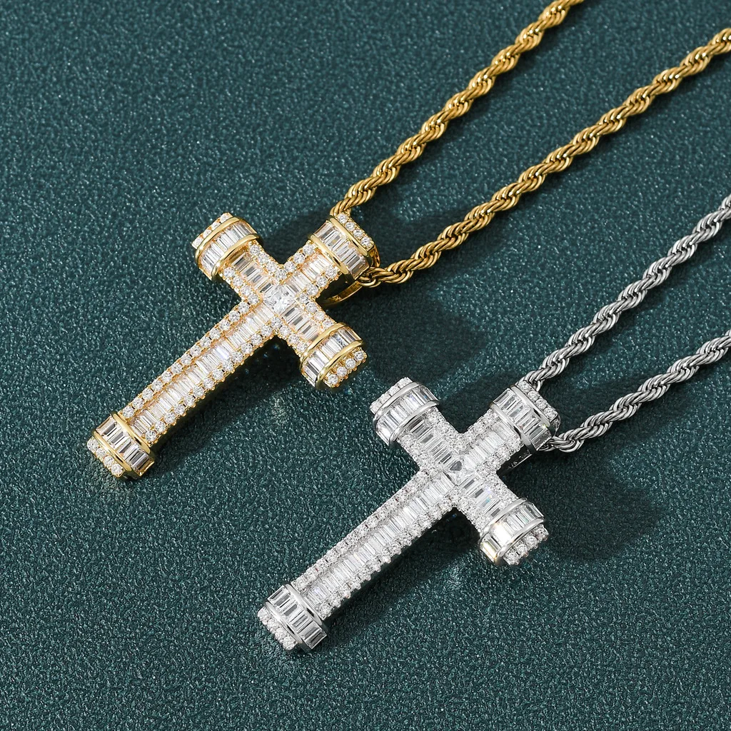 New Baguette Cross Pendant Necklace Men's Hip hop Jewelry Gold Silver Color Iced Out CZ Pendant Chain Bling Jewelry Set
New Baguette Cross Pendant Necklace Men's Hip hop Jewelry Gold Silver Color Iced Out CZ Pendant Chain Bling Jewelry Set