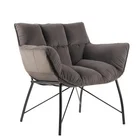 Anji Xinghao New Design Grey Fabric Comfortable Metal Legs Leisure Single Sofa Chair