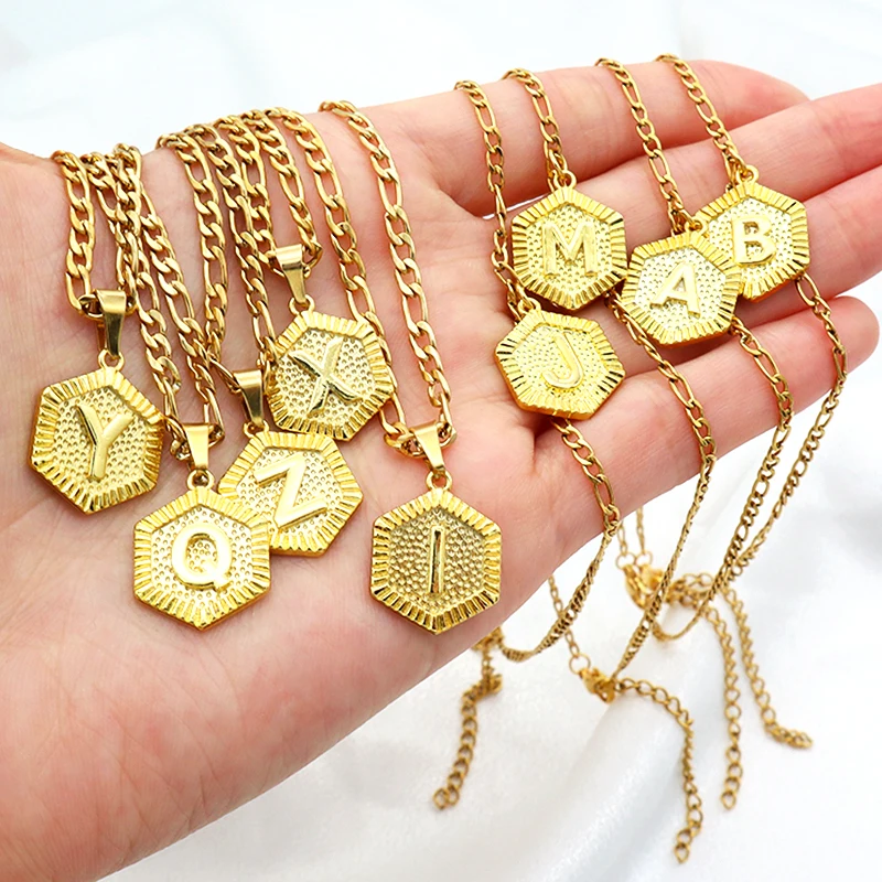 Trendy jewelry 2021 18K gold plated stainless steel arabic letter necklace initial necklace
Trendy jewelry 2021 18K gold plated stainless steel arabic letter necklace initial necklace