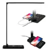 5 Lighting Modes Dimmer LED Desk Night Lamp with Quick Wireless Charger USB Changing Port Auto Timer