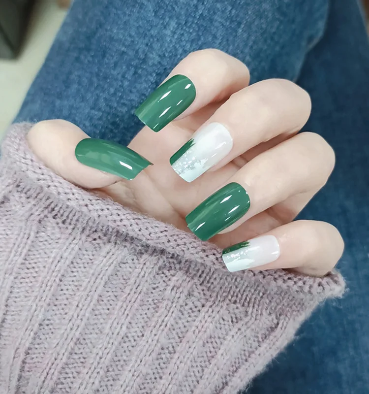Long flat green white bling press on nails french tips press on nails 24pcs nail art press on
Long flat green white bling press on nails french tips press on nails 24pcs nail art press on