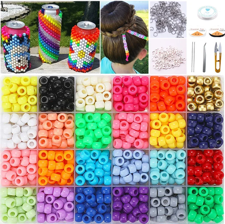 720pcs Mixed Colors Acrylic Pony Beads for Kids Hair Braids , 24 Colors Rainbow Hair Beads for Little Girls
720pcs Mixed Colors Acrylic Pony Beads for Kids Hair Braids , 24 Colors Rainbow Hair Beads for Little Girls