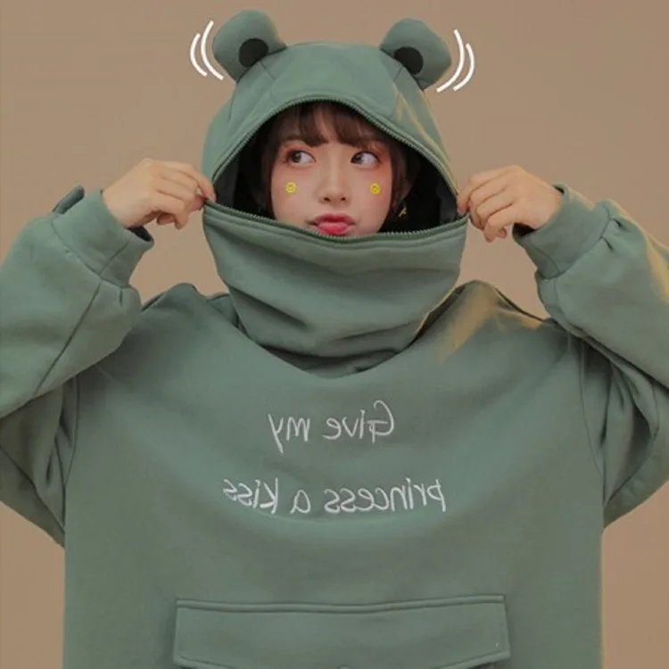 Frog Hoodie Women Autumn Thick Loose Sweatshirt Harajuku Embroidery Letters Frog Hoodies Thicken Pullover Female Oversize Hot
Frog Hoodie Women Autumn Thick Loose Sweatshirt Harajuku Embroidery Letters Frog Hoodies Thicken Pullover Female Oversize Hot