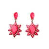 ed00564a Victorian Pink Blossoming Noble Flower Ladies Gold Rhinestone Resin Fashion Jewelry Earrings For Women 2020