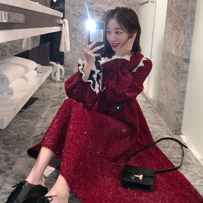 Wholesale Long Red Dress 2020 New Printing Solid Color Fashion Autumn Korean Loose Waist Slimming Women Dress
Wholesale Long Red Dress 2020 New Printing Solid Color Fashion Autumn Korean Loose Waist Slimming Women Dress