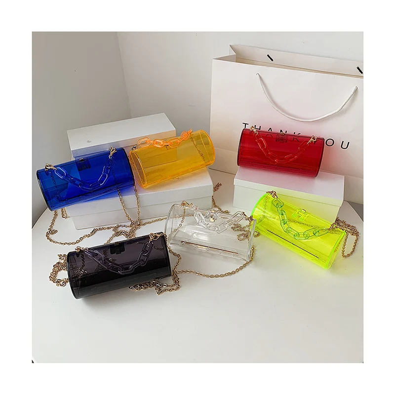 New Personality Acrylic Cylinder Transparent Women Clutch Bag Luxury Brand Women Chain Shoulder Messenger Bag Evening Handbags
New Personality Acrylic Cylinder Transparent Women Clutch Bag Luxury Brand Women Chain Shoulder Messenger Bag Evening Handbags