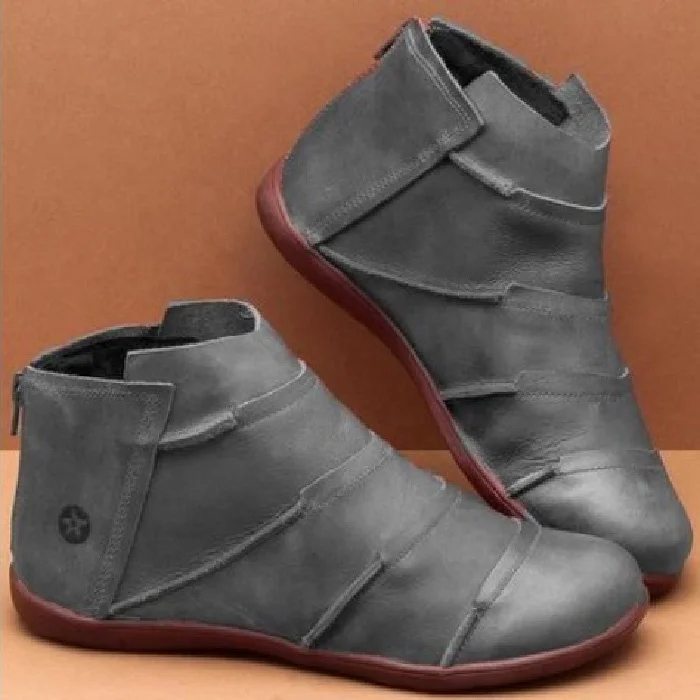 Wholesale Big Size Ladies Flat Fashion Retro Zipper Ankle Boots Women Leather Shoes, Grey/brown/red
Wholesale Big Size Ladies Flat Fashion Retro Zipper Ankle Boots Women Leather Shoes, Grey/brown/red