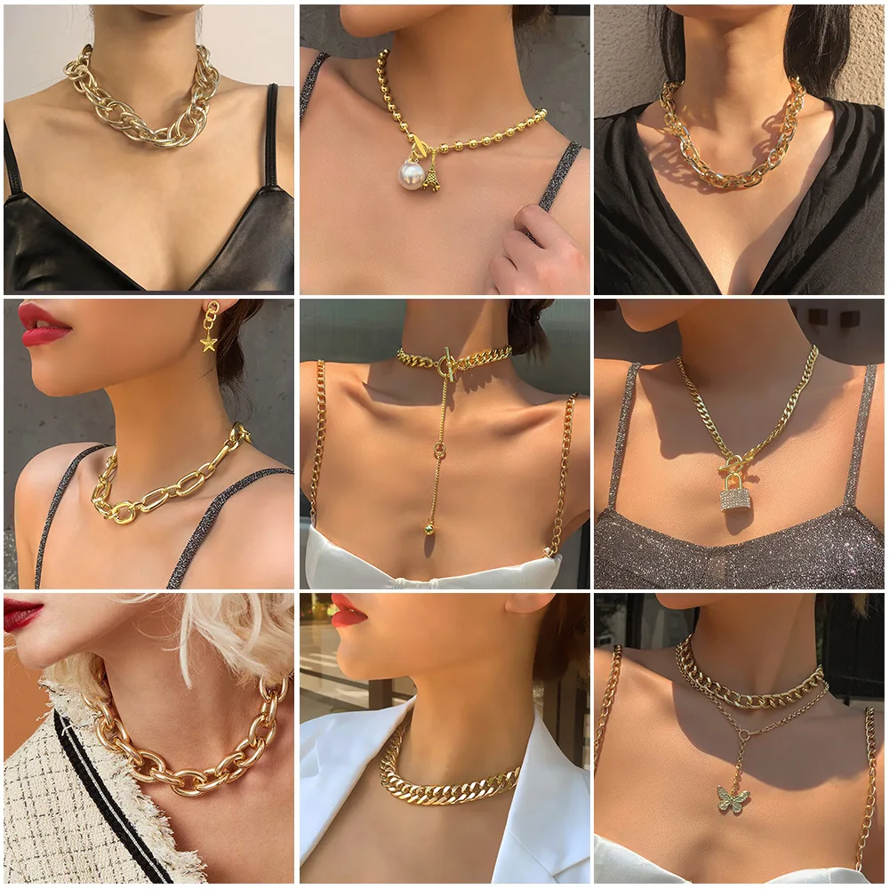 Fashion Metal Chain Pendant Necklace for Women Vintage Heart Lock Collar Multilayer Gold Necklace Boho Choker Jewelry, Picture
Fashion Metal Chain Pendant Necklace for Women Vintage Heart Lock Collar Multilayer Gold Necklace Boho Choker Jewelry, Picture