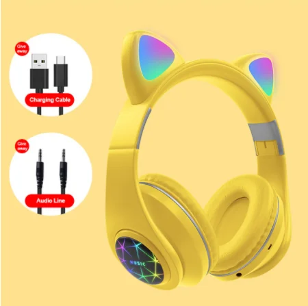 M2 Cat Ear Luminous Head-mounted Headphone Wireless Headset With Microphone Hands-free Music Earphone In Stock
M2 Cat Ear Luminous Head-mounted Headphone Wireless Headset With Microphone Hands-free Music Earphone In Stock