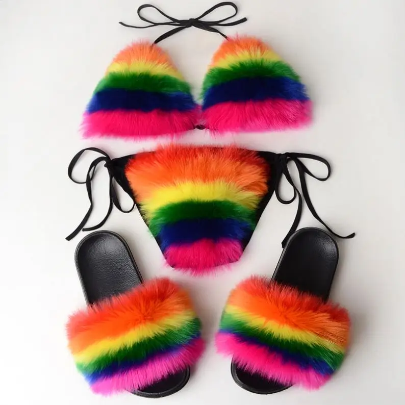 Sets latest sexy style fur underwear real fox fur bra lingerie set with slippers, Customized color
Sets latest sexy style fur underwear real fox fur bra lingerie set with slippers, Customized color