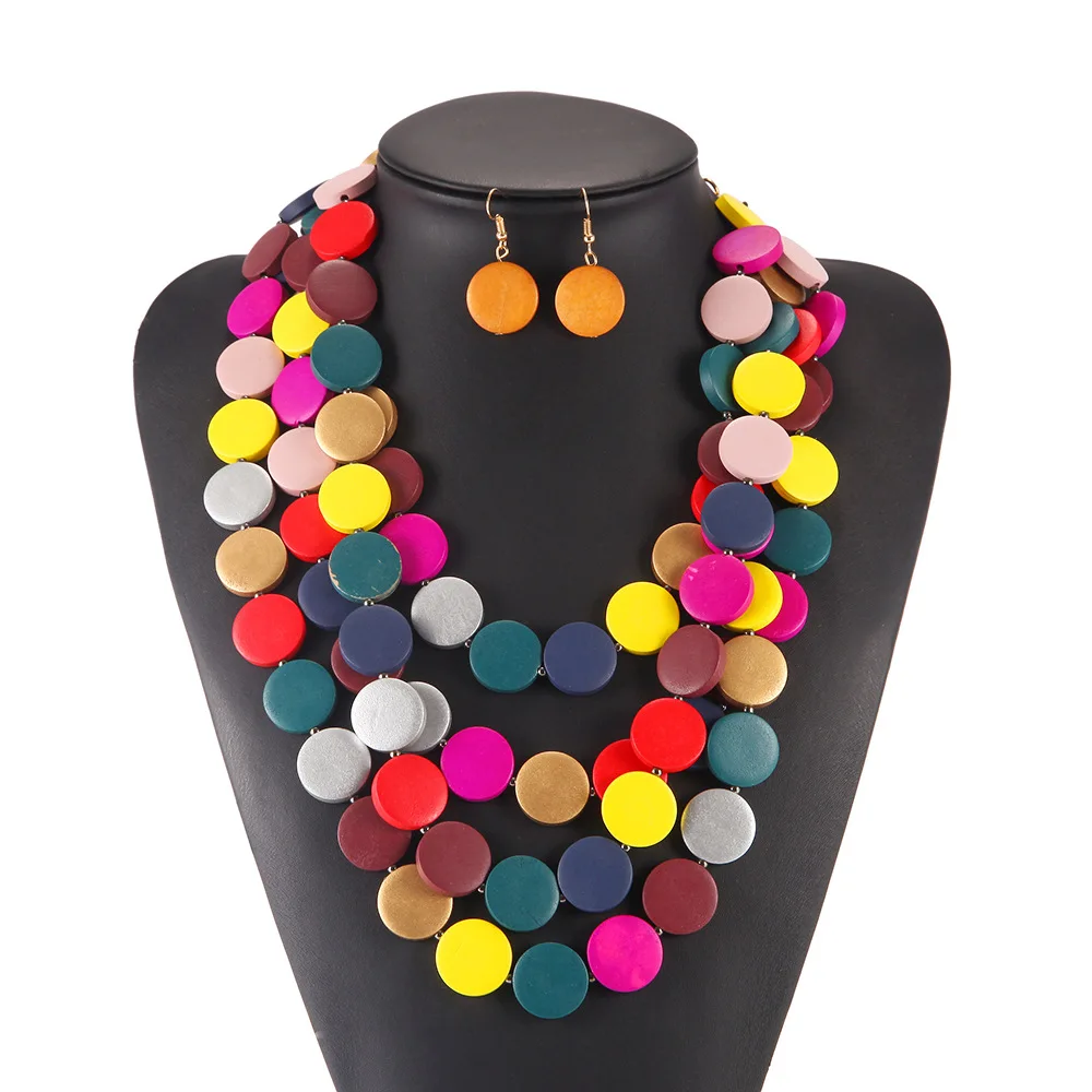 Bohemian style jewelry set fashion multi color necklace earrings set wooden beads necklaces set with red earrings XD01202A
Bohemian style jewelry set fashion multi color necklace earrings set wooden beads necklaces set with red earrings XD01202A