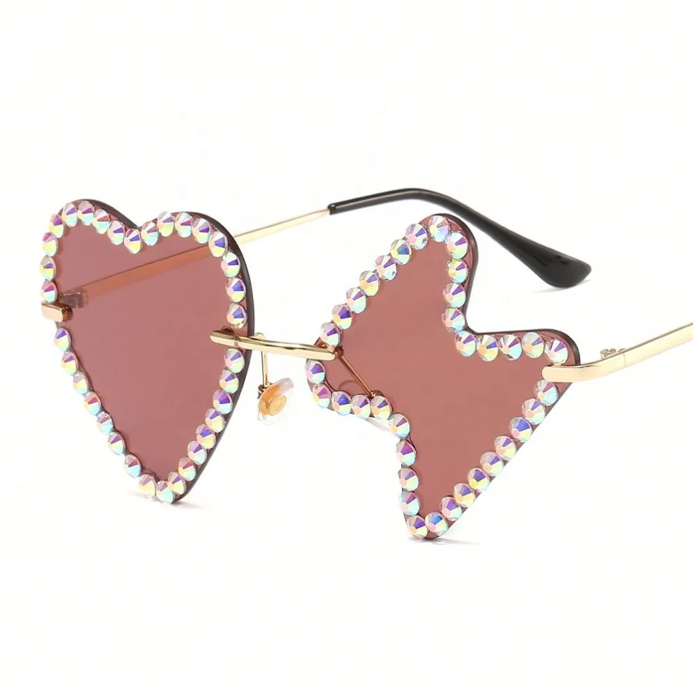 Creative Design Funny lHeart-shaped Diamond Sunglasses Rimless Sunglasses For Women in Stock, Colors
Creative Design Funny lHeart-shaped Diamond Sunglasses Rimless Sunglasses For Women in Stock, Colors