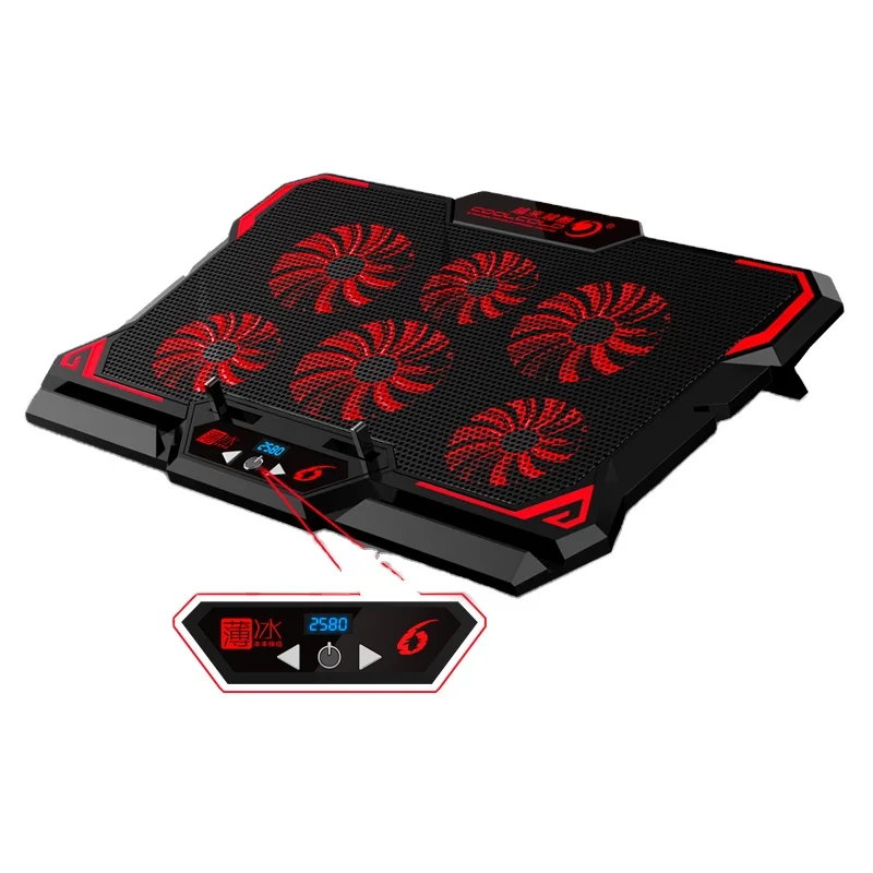 COOLCOLD 17inch Gaming Laptop Cooler Six Fan Led Screen Two USB Port 2600RPM Laptop Cooling Pad Notebook Stand for Laptop, Black/red
COOLCOLD 17inch Gaming Laptop Cooler Six Fan Led Screen Two USB Port 2600RPM Laptop Cooling Pad Notebook Stand for Laptop, Black/red