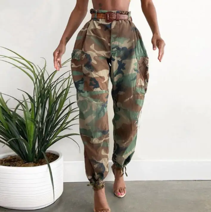 2021 High Quality Autumn Fashion Plus Size Print Pocket Lady Loose Casual Camouflage Cargo Pants for Women
2021 High Quality Autumn Fashion Plus Size Print Pocket Lady Loose Casual Camouflage Cargo Pants for Women