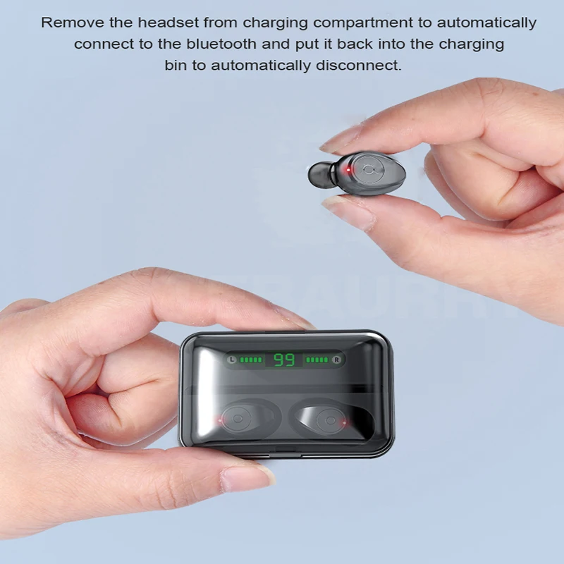 2019 BT wireless earphone talking 4hours TWS 5.0 earbuds with charging case for Amazon - ANKUX.COM