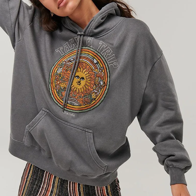 Ouze autumn women's comfortable breathable sun printed sweater women's long sleeve high quality thick warm pullover
Ouze autumn women's comfortable breathable sun printed sweater women's long sleeve high quality thick warm pullover