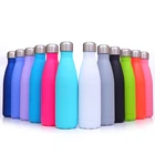 500ml/750ml Matte Painting Double Wall Cola Shaped Stainless Steel Sport Water Bottle Flask