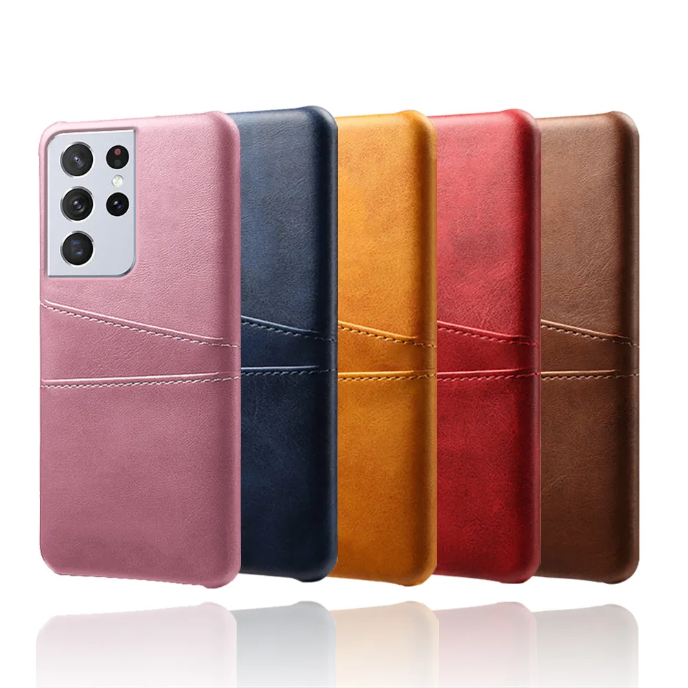 Calfskin Double Card Holder Slot Back Cover Wallet Leather Phone Case For Samsung Galaxy S21 Ulra S21 Plus, Custom
Calfskin Double Card Holder Slot Back Cover Wallet Leather Phone Case For Samsung Galaxy S21 Ulra S21 Plus, Custom