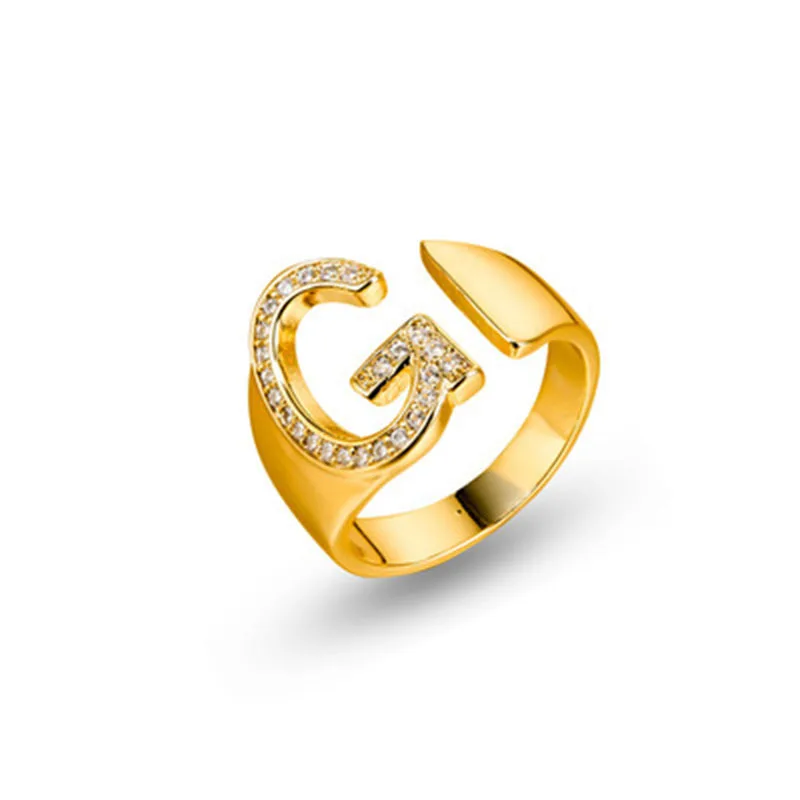 Diamond Letter Ring European And American Fashion 18K Gold With Zircon Letter Open Ring, Picture shows
Diamond Letter Ring European And American Fashion 18K Gold With Zircon Letter Open Ring, Picture shows