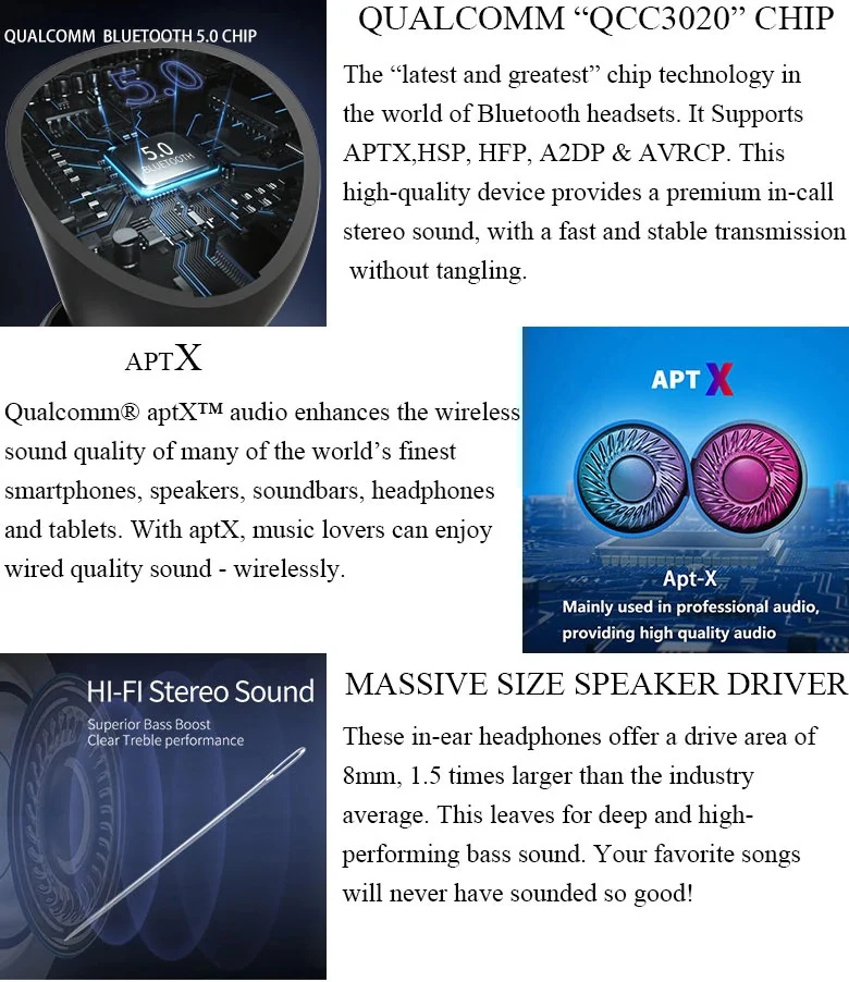tws bluetooth earbud audifono headset 10 hours Play time earpiece with charging case - ANKUX.COM