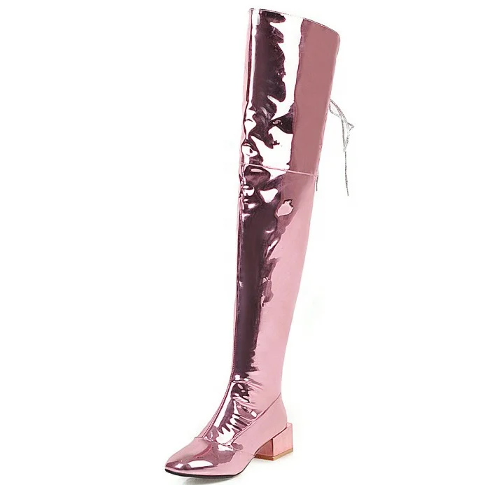 Super large size 48 ladies sexy patent leather long boots chunky low heels thigh high boots square toe women boots shoes, Gols silver pink
Super large size 48 ladies sexy patent leather long boots chunky low heels thigh high boots square toe women boots shoes, Gols silver pink