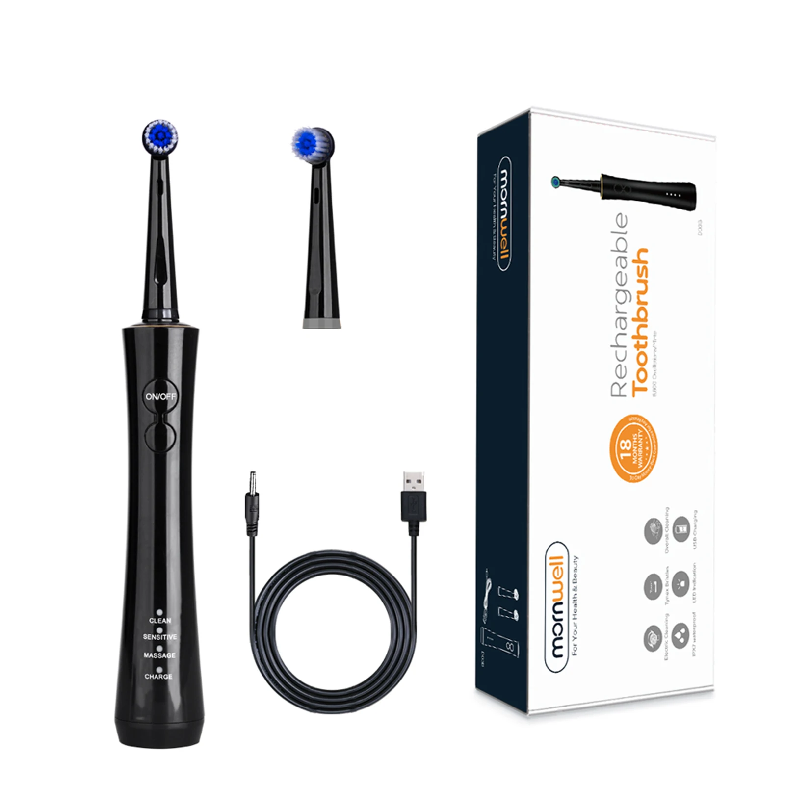 IPX7 Waterproof Electric Toothbrush USB Rechargeable Toothbrush Portable Rotating Electric Toothbrush
IPX7 Waterproof Electric Toothbrush USB Rechargeable Toothbrush Portable Rotating Electric Toothbrush