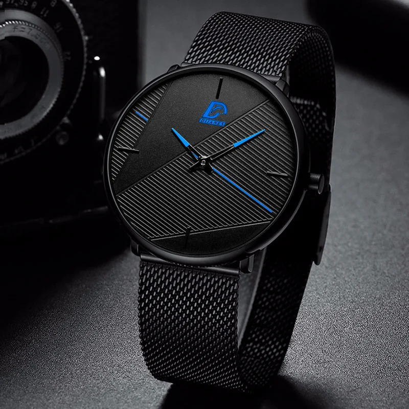 2020 Fashion Watches Men Classic Black Ultra Thin Stainless Steel Mesh Belt Quartz Wrist Watch relogio masculino reloj hombr
2020 Fashion Watches Men Classic Black Ultra Thin Stainless Steel Mesh Belt Quartz Wrist Watch relogio masculino reloj hombr