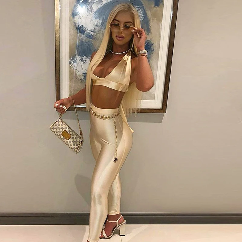 High Quality Solid Color Streetwear Halter Bra Crop Top Legging Pants Set Sexy 2 Piece Pants Set Women, Khaki, white, blue
High Quality Solid Color Streetwear Halter Bra Crop Top Legging Pants Set Sexy 2 Piece Pants Set Women, Khaki, white, blue